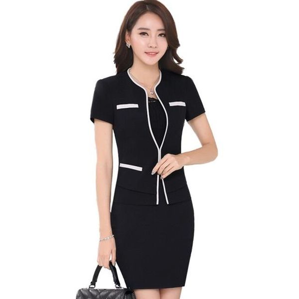 women's suits & blazers 2021 professional set women short sleeve suit skirt formal slim work wear fashion ladies office plus size blaze, White;black
women's suits & blazers 2021 professional set women short sleeve suit skirt formal slim work wear fashion ladies office plus size blaze, White;black