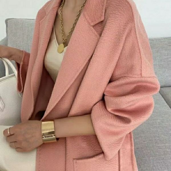 women's outerwear coats winter wave short design cashmere loose coat with belt, Black
women's outerwear coats winter wave short design cashmere loose coat with belt, Black