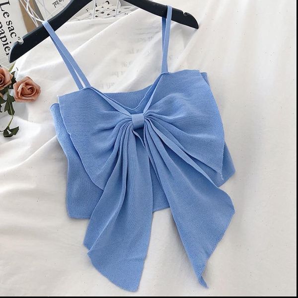 summer clothes bow straped solid womens tanks pattern knitted girls elegant camisoles crop top, White
summer clothes bow straped solid womens tanks pattern knitted girls elegant camisoles crop top, White