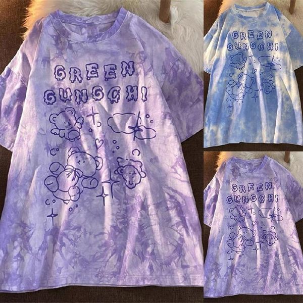women's t-shirt cotton cute bear tshirt streetwear summer oversized t shirt women harajuku short sleeves tee hip hop tie dyed funny, White
women's t-shirt cotton cute bear tshirt streetwear summer oversized t shirt women harajuku short sleeves tee hip hop tie dyed funny, White