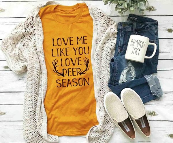 women's t-shirt love me like you deer season yellow christmas girl clothing casual slogan graphic women cotton short sleeve tee, White
women's t-shirt love me like you deer season yellow christmas girl clothing casual slogan graphic women cotton short sleeve tee, White