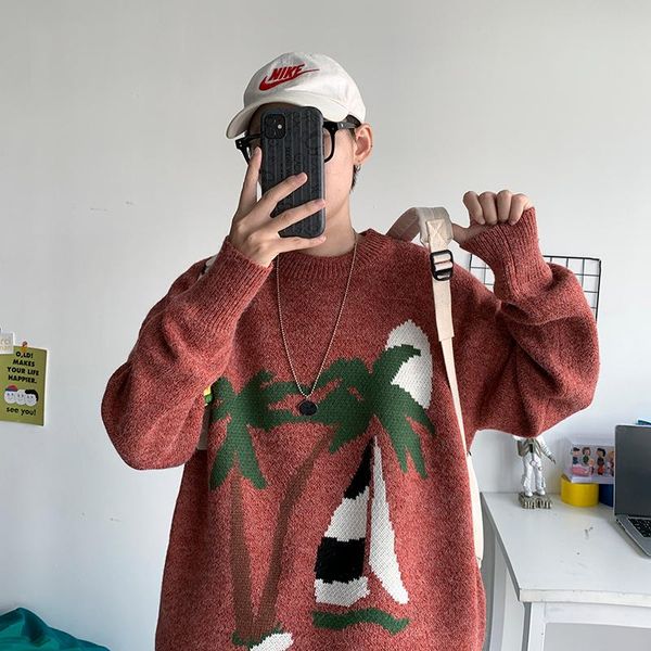 men's sweaters 2021 autumn and winter sweater ins trend jacquard couple round neck pullover loose knit men, White;black
men's sweaters 2021 autumn and winter sweater ins trend jacquard couple round neck pullover loose knit men, White;black