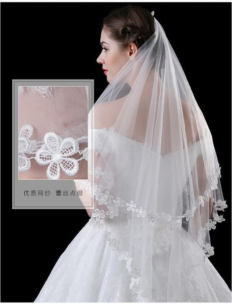 bridal veils white short wedding veil appliques fashion blusher applique edge accessories evelo de novia lt028, Black
bridal veils white short wedding veil appliques fashion blusher applique edge accessories evelo de novia lt028, Black