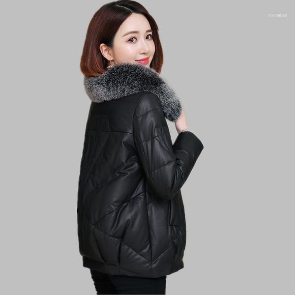women's down & parkas winter jacket autumn jackets for women 2021 big fur collar pu leather cotton thick mujeres abrigos lxr276, Black
women's down & parkas winter jacket autumn jackets for women 2021 big fur collar pu leather cotton thick mujeres abrigos lxr276, Black