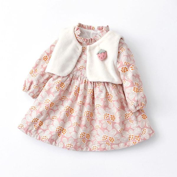 girl's dresses 2pcs girl sets floral turtleneck long sleeve ruffles dress cute soft cotton vest with strawberry decoration outfits for, Red;yellow
girl's dresses 2pcs girl sets floral turtleneck long sleeve ruffles dress cute soft cotton vest with strawberry decoration outfits for, Red;yellow