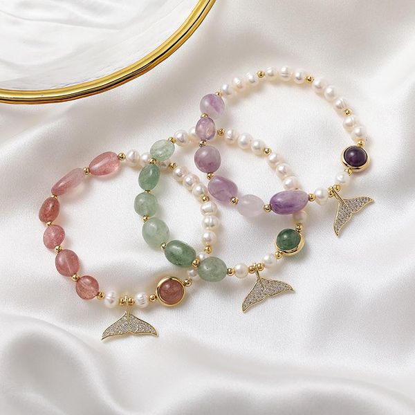 beaded, strands pink crystal bracelet with fish tail pendant korean fashion ins ie freshwater pearl zircon women jewelry, Black
beaded, strands pink crystal bracelet with fish tail pendant korean fashion ins ie freshwater pearl zircon women jewelry, Black