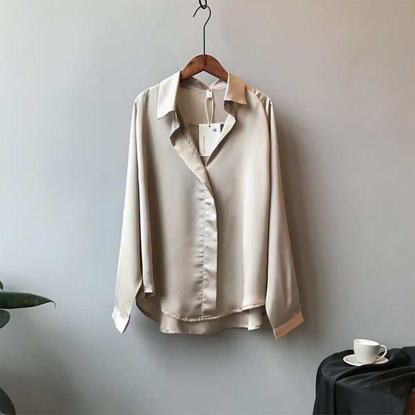 women's blouses & shirts vintage women soft satin blusas roupa chic brand autumn blouse korean loose womens and female chemisier, White
women's blouses & shirts vintage women soft satin blusas roupa chic brand autumn blouse korean loose womens and female chemisier, White