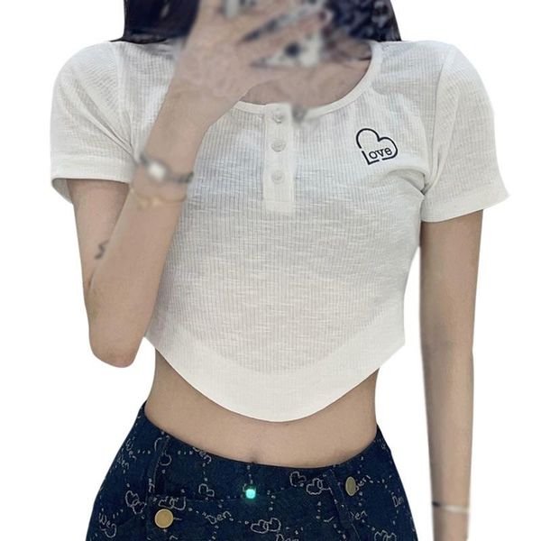 women's t-shirt daxin summer casual short solid color tee shirt arc shaped slim pit strip sleeve tshirt, White
women's t-shirt daxin summer casual short solid color tee shirt arc shaped slim pit strip sleeve tshirt, White