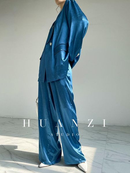 acetate drape big-name suit spring and autumn temperament professional women women's two piece pants, White
acetate drape big-name suit spring and autumn temperament professional women women's two piece pants, White