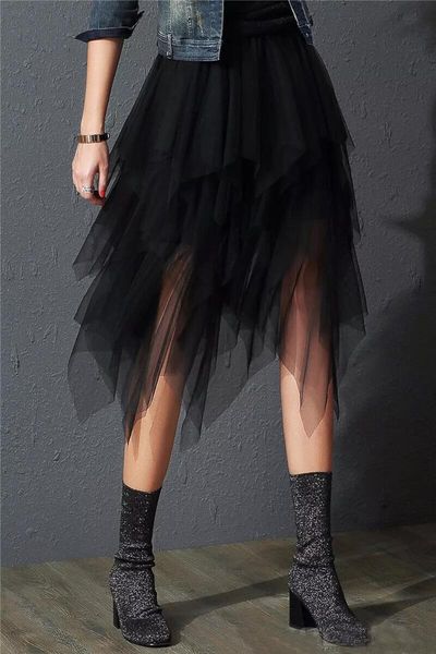 skirts summer women mesh solid fairy white dance asymmetrical sweet all-matching high waist skater pleated tutu tulle skirt boho, Black
skirts summer women mesh solid fairy white dance asymmetrical sweet all-matching high waist skater pleated tutu tulle skirt boho, Black