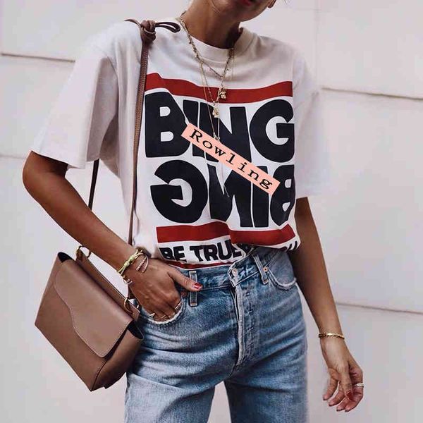 tee rowling white letter t impression of women will see short o-neck cotton t-shirts shirts
tee rowling white letter t impression of women will see short o-neck cotton t-shirts shirts