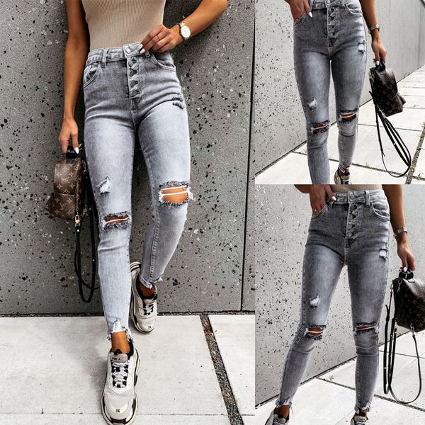 women's jeans jeans high waist with buttons torn hole, four seasons, tight, women's casual 6144, Blue
women's jeans jeans high waist with buttons torn hole, four seasons, tight, women's casual 6144, Blue