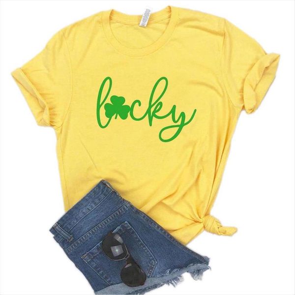 lucky shamrock green print womens t shirts cotton casual funny yong girl tee drop ship s 1000, White
lucky shamrock green print womens t shirts cotton casual funny yong girl tee drop ship s 1000, White