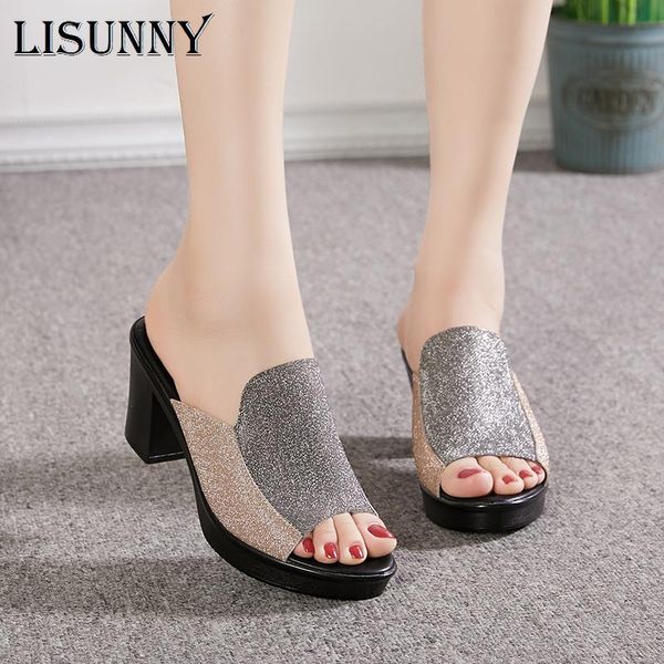 slippers lisunny women sandals 2021 summer high heels shoes woman fashion, Black
slippers lisunny women sandals 2021 summer high heels shoes woman fashion, Black