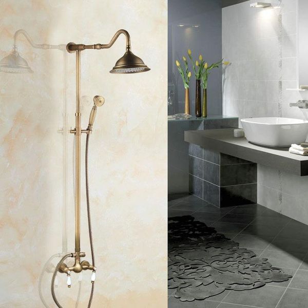 bathroom dual ceramics handles antique brass wall mounted round shower head rain & hand faucet mixer tap set aan sets
bathroom dual ceramics handles antique brass wall mounted round shower head rain & hand faucet mixer tap set aan sets