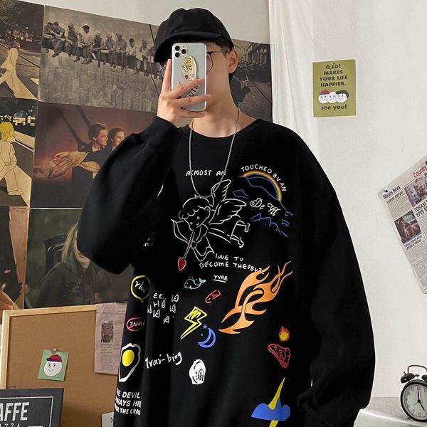 men's hoodies & sweatshirts casual autumn male hip hop sweatshirts printed complete creativity pulvering vintage cotton streetwear, Black
men's hoodies & sweatshirts casual autumn male hip hop sweatshirts printed complete creativity pulvering vintage cotton streetwear, Black