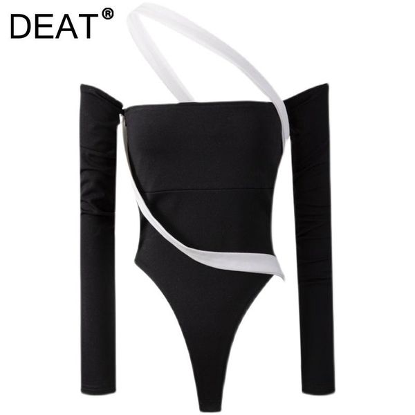 women's blouses & shirts deat 2021 summer fashion women clothes skew collar playsuit cross body elastic clothing club ws6192, White
women's blouses & shirts deat 2021 summer fashion women clothes skew collar playsuit cross body elastic clothing club ws6192, White