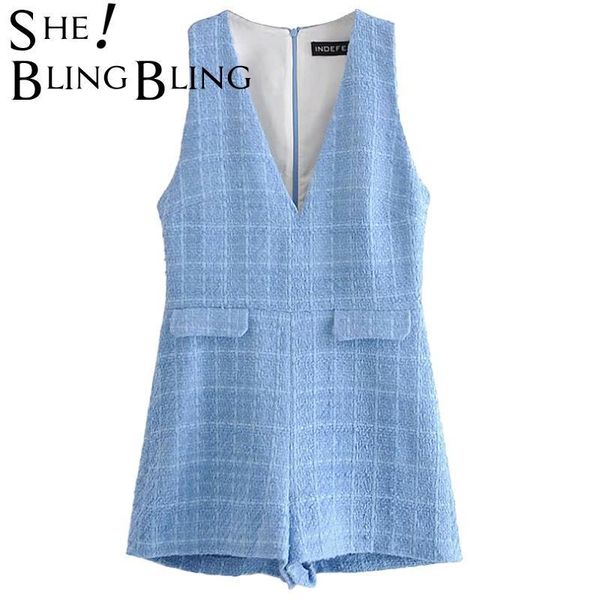spring autumn fashion tweed women elegant blue jumpsuit v neck short jumpsuits office lady work wear young chic 210523, Black;white
spring autumn fashion tweed women elegant blue jumpsuit v neck short jumpsuits office lady work wear young chic 210523, Black;white