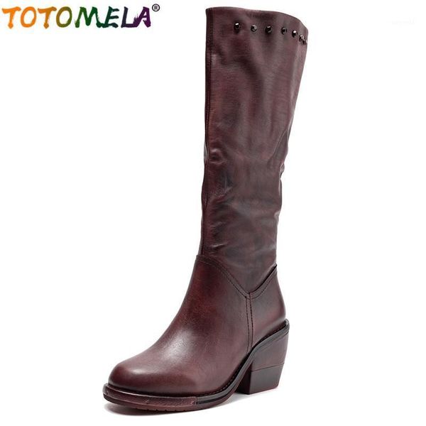 boots totomela 2021 nature genuine leather women rivets square heel knee high vintage winter1, Black
boots totomela 2021 nature genuine leather women rivets square heel knee high vintage winter1, Black