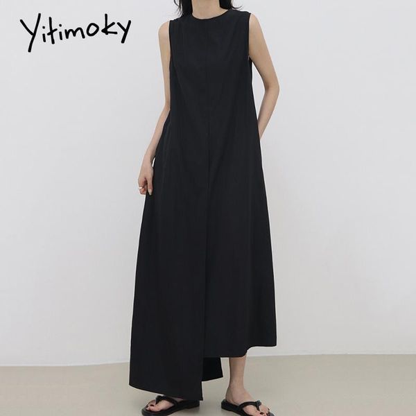 casual dresses yitimoky vintage woman dress sleeveless o-neck 2021 summer fashion korean irregularity split loosetank holiday, Black;gray
casual dresses yitimoky vintage woman dress sleeveless o-neck 2021 summer fashion korean irregularity split loosetank holiday, Black;gray