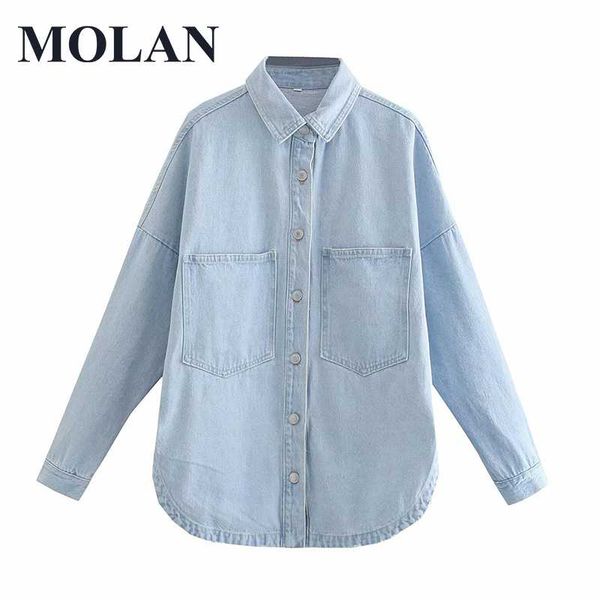 women's jackets molan woman fashion denim shirt jacket 2021 summer big pockets long sleeve high street casual female loose coat top, Black;brown
women's jackets molan woman fashion denim shirt jacket 2021 summer big pockets long sleeve high street casual female loose coat top, Black;brown