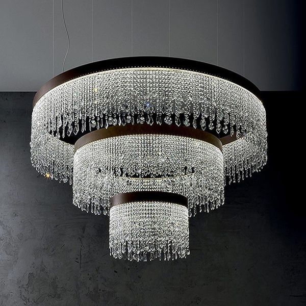 post modern steel led dimmable pendant lights lustre luxurious k9 crystals hanging lamp parlor round droplight fixtures lamps
post modern steel led dimmable pendant lights lustre luxurious k9 crystals hanging lamp parlor round droplight fixtures lamps