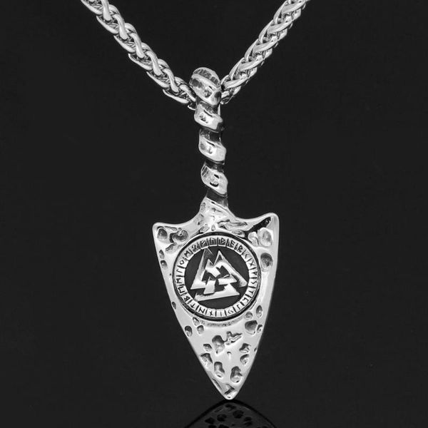 pendant necklaces nordic viking odin gungnir amulet stainless steel valknut rune necklace for man, Silver
pendant necklaces nordic viking odin gungnir amulet stainless steel valknut rune necklace for man, Silver