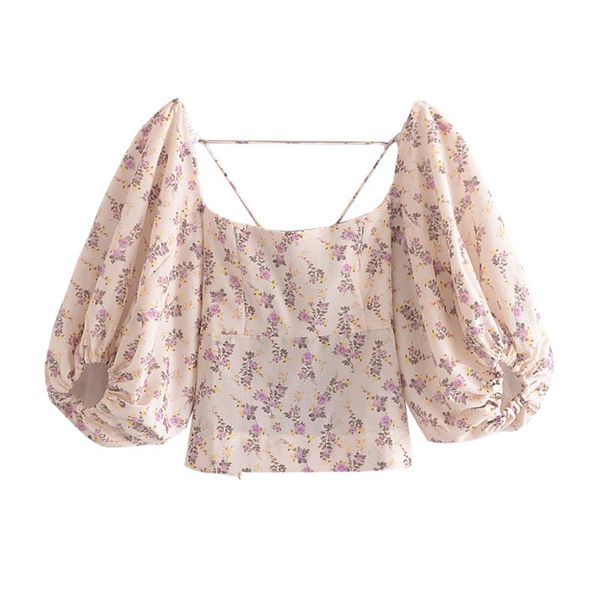 women's blouses & shirts yenkye sweet floral print backless crop women square neck lantern sleeve fashion holiday summer blusa, White
women's blouses & shirts yenkye sweet floral print backless crop women square neck lantern sleeve fashion holiday summer blusa, White