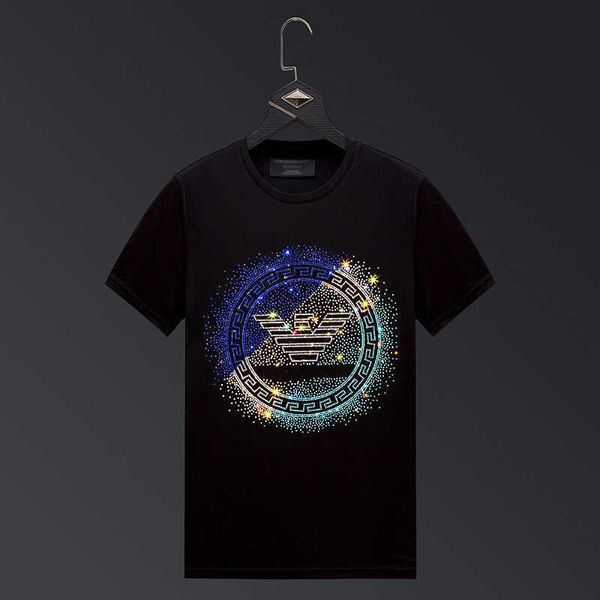 short summer t-shirt sleeve men's fashion brand ins trend ice loose half shirt, White;black
short summer t-shirt sleeve men's fashion brand ins trend ice loose half shirt, White;black