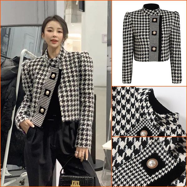 women's wool & blends 2021 autumn winter fashion casual coat small long sleeved woolen jacket short tweed, Black
women's wool & blends 2021 autumn winter fashion casual coat small long sleeved woolen jacket short tweed, Black