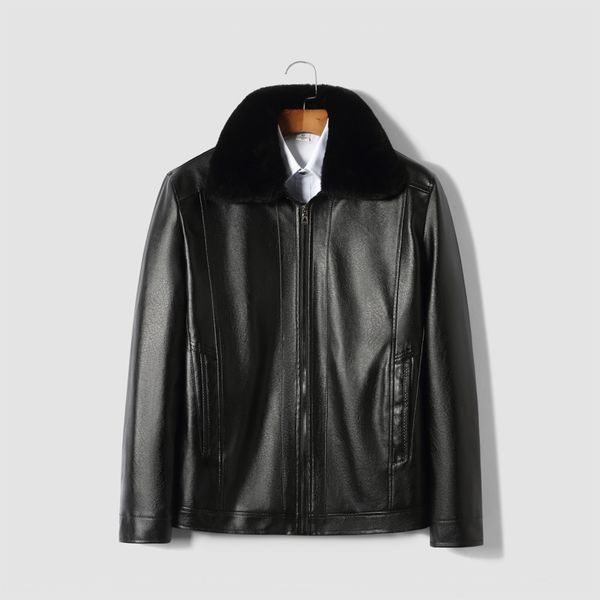 2021 new winter men's thickened casual lapel zipper middle-aged and elderly business leather jacket, Black;brown
2021 new winter men's thickened casual lapel zipper middle-aged and elderly business leather jacket, Black;brown
