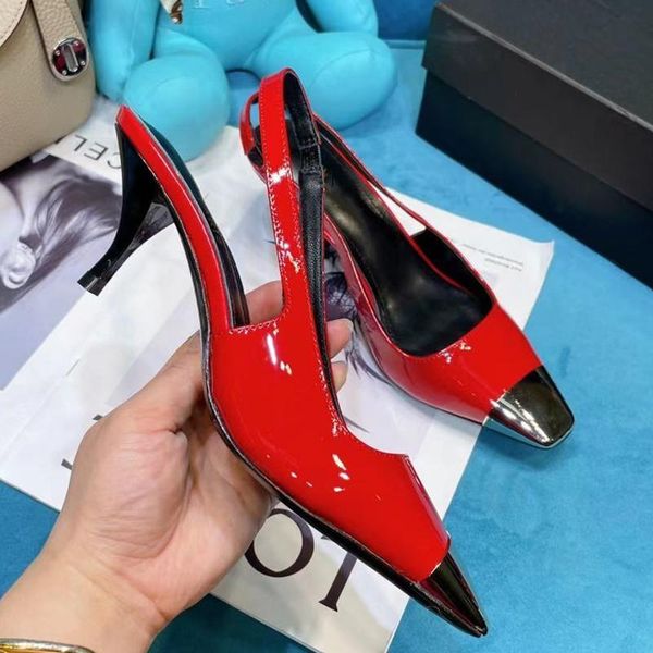 sandals patent women genuine leather shoes iron toe back strap red ladies dress chic design woman shoe, Black
sandals patent women genuine leather shoes iron toe back strap red ladies dress chic design woman shoe, Black