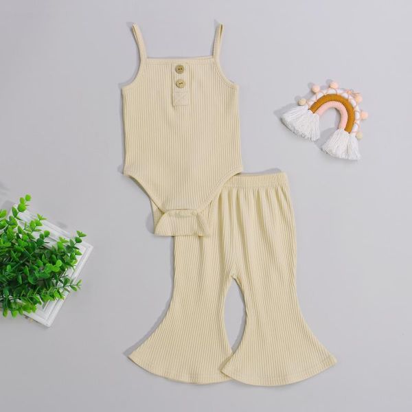 jumpsuits 2pcs baby girls outfit, summer solid color button decoration sleeveless suspender romper + long bell-bottomed pants set, Blue
jumpsuits 2pcs baby girls outfit, summer solid color button decoration sleeveless suspender romper + long bell-bottomed pants set, Blue