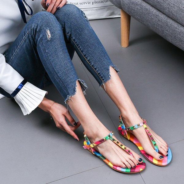 sandals woman 37-42 large size european and american summer color matching flat heel sweet clip toe rivet roman t-shaped buckle, Black
sandals woman 37-42 large size european and american summer color matching flat heel sweet clip toe rivet roman t-shaped buckle, Black