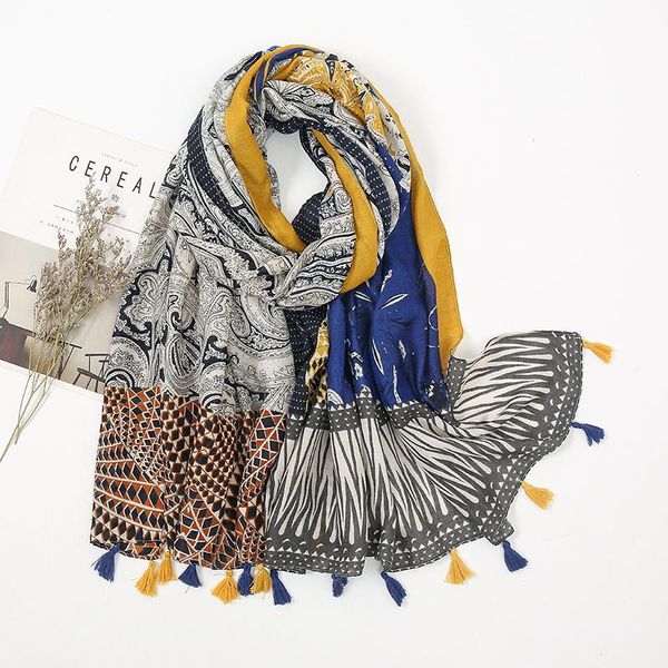 scarves 2021 fashion floral tassel cotton shawl scarf women print linen wrap headband bufandas muslim hijab sjaal women's bandana snud, Blue;gray
scarves 2021 fashion floral tassel cotton shawl scarf women print linen wrap headband bufandas muslim hijab sjaal women's bandana snud, Blue;gray