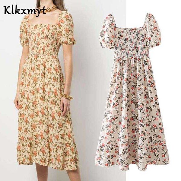 klkxmyt za dress women summer sweet floral print midi woman casual elastic waist female party es vestido 210527, Black;gray
klkxmyt za dress women summer sweet floral print midi woman casual elastic waist female party es vestido 210527, Black;gray