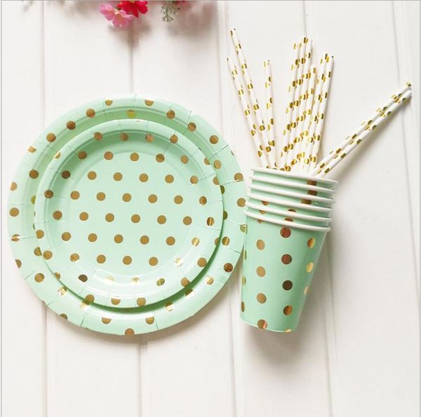 packaging dinner service diposable tableware sets gold foil polka dot green paper plates cups plastic straws dishes cake containers event pa
packaging dinner service diposable tableware sets gold foil polka dot green paper plates cups plastic straws dishes cake containers event pa