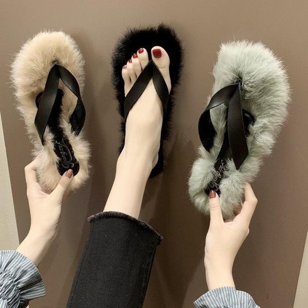slippers fleece women wear fashion wild 2021 soft plush pinch herringbone sandals, Black
slippers fleece women wear fashion wild 2021 soft plush pinch herringbone sandals, Black