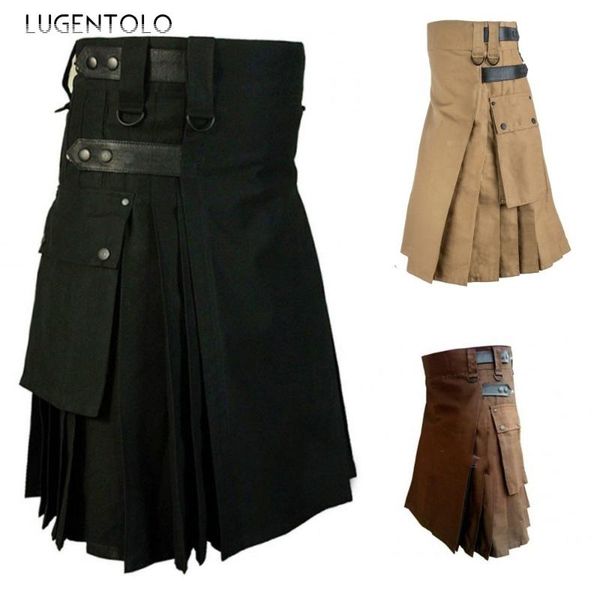 lugentolo mens pleated skirt scotland plaid pockets solid casual linen 2021 autumn fashion scottish style skirts, Black
lugentolo mens pleated skirt scotland plaid pockets solid casual linen 2021 autumn fashion scottish style skirts, Black
