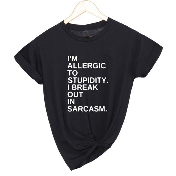 women's t-shirt i' allergic to stupidity vogue summer cotton t shirt women sleeveless harajuku letters tee female hipster clothes, White
women's t-shirt i' allergic to stupidity vogue summer cotton t shirt women sleeveless harajuku letters tee female hipster clothes, White