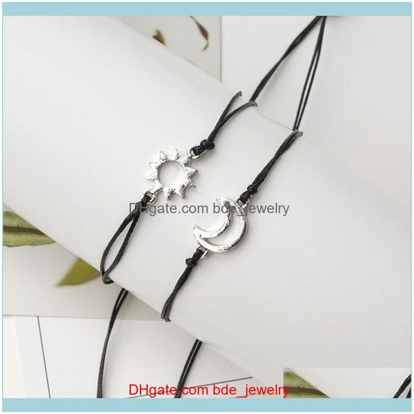 charm jewelrycharm bracelets 2pcs set for women handmade braided black thread rope bohemian sun & moon couples drop delivery 2021 dysaj, Golden;silver
charm jewelrycharm bracelets 2pcs set for women handmade braided black thread rope bohemian sun & moon couples drop delivery 2021 dysaj, Golden;silver