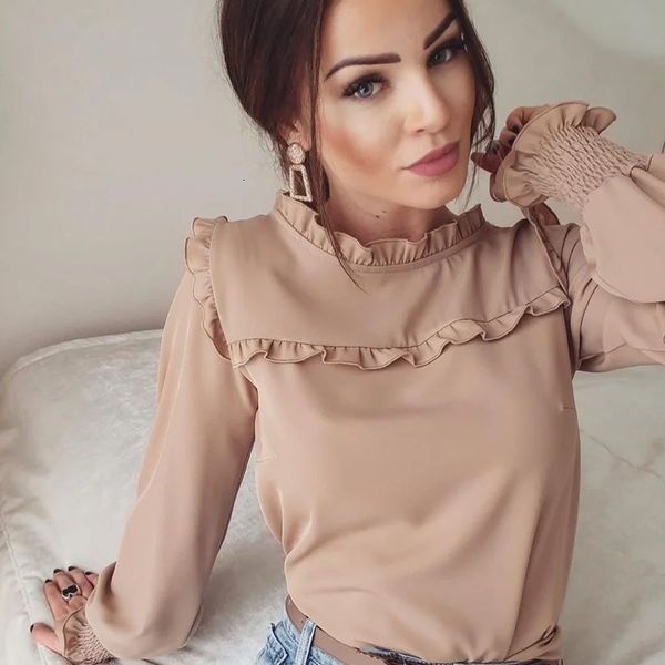blouses women fashion blouse casual o-neck butterfly sleeve ruffles shirt female solid elegant puls size office lady autumn, White
blouses women fashion blouse casual o-neck butterfly sleeve ruffles shirt female solid elegant puls size office lady autumn, White