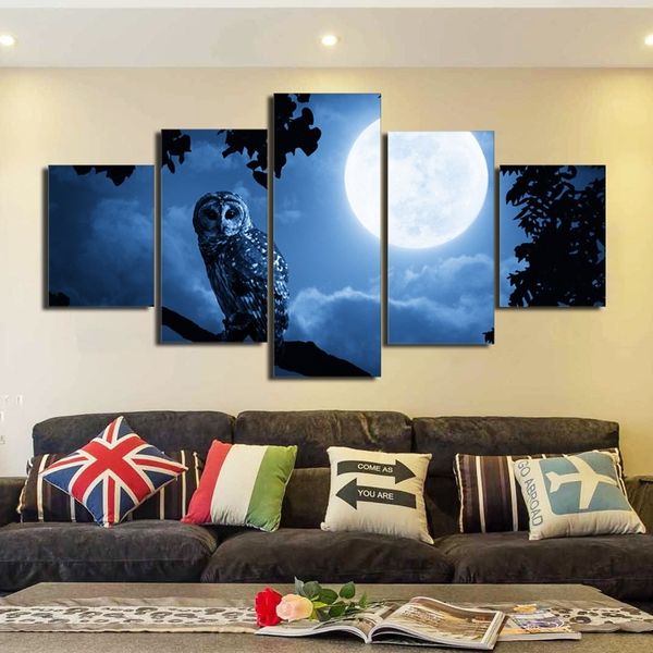 5pcs/set unframed owl and moon oil painting on canvas wall art picture for living room decor
5pcs/set unframed owl and moon oil painting on canvas wall art picture for living room decor
