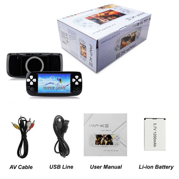 5pcs pap kiii retro mini game console 4.3 inch hd built-in 3000 64 bit portable handheld players 16gb
5pcs pap kiii retro mini game console 4.3 inch hd built-in 3000 64 bit portable handheld players 16gb