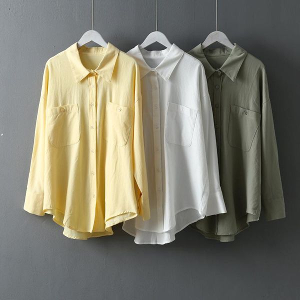 women's blouses & shirts autumn women cotton blouse korean relax long sleeve with pockets white blusas roupa feminina oversized loose
women's blouses & shirts autumn women cotton blouse korean relax long sleeve with pockets white blusas roupa feminina oversized loose