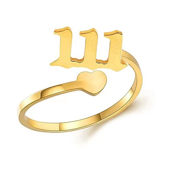 lucky angel number ring stainless steel gold plating adjustable minimalist finger rings 111 222 888 999, Slivery;golden
lucky angel number ring stainless steel gold plating adjustable minimalist finger rings 111 222 888 999, Slivery;golden