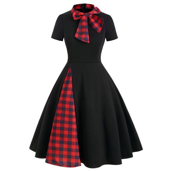 casual dresses plaid panel bow tie midi dress vintage rockabilly style a line vestidos long for women short sleeve patchwork robe femme, Black;gray
casual dresses plaid panel bow tie midi dress vintage rockabilly style a line vestidos long for women short sleeve patchwork robe femme, Black;gray