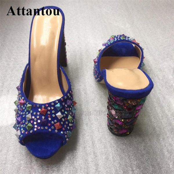 slippers colorful rivet bling crystal high heel women peep toe rhinestone mules for lady diamond slides sandals, Black
slippers colorful rivet bling crystal high heel women peep toe rhinestone mules for lady diamond slides sandals, Black