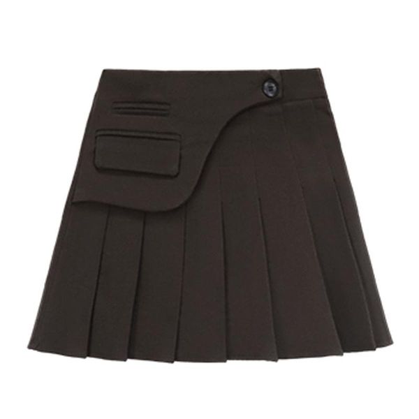 skirts perhaps u women mini solid chic elegant zipper pleated shorts brown black blend winter s0264
skirts perhaps u women mini solid chic elegant zipper pleated shorts brown black blend winter s0264