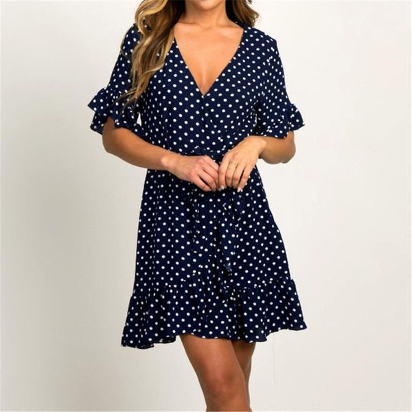 casual dresses summer chiffon dress 2021 boho style beach fashion short sleeve v-neck polka dot party sundress vestidos, Black;gray
casual dresses summer chiffon dress 2021 boho style beach fashion short sleeve v-neck polka dot party sundress vestidos, Black;gray